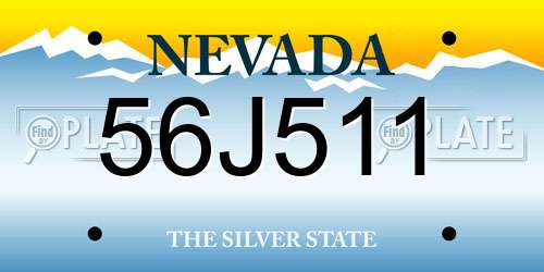 56J511 Nevada License Plate