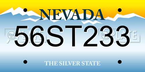56ST233 Nevada License Plate