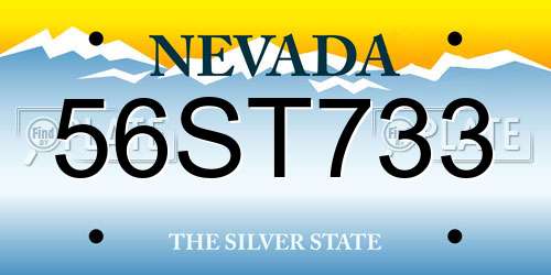 56ST733 Nevada License Plate