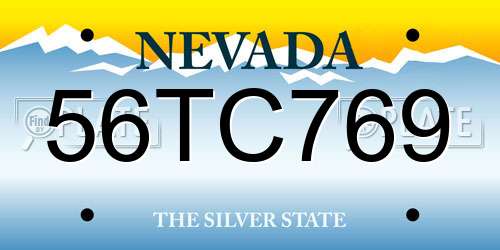 56TC769 Nevada License Plate