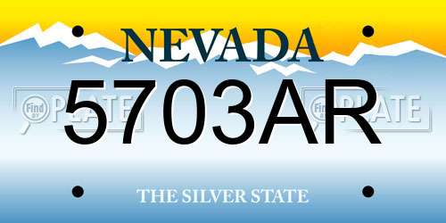 5703AR Nevada License Plate