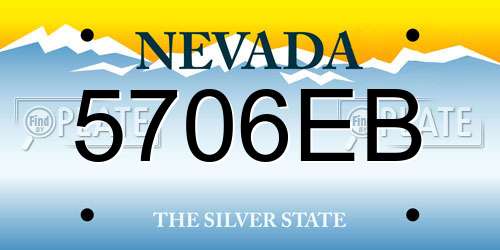 5706EB Nevada License Plate