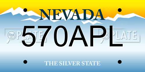 570APL Nevada License Plate