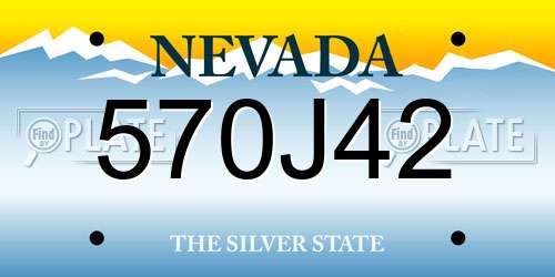570J42 Nevada License Plate