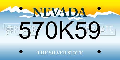 570K59 Nevada License Plate