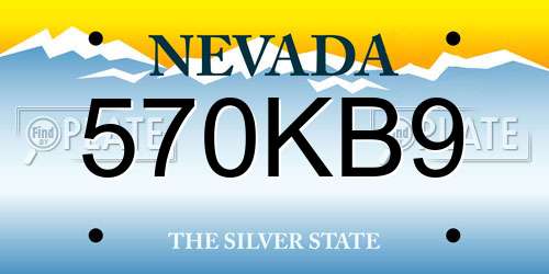 570KB9 Nevada License Plate