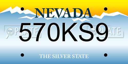 570KS9 Nevada License Plate
