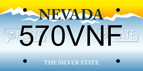 570VNF Nevada License Plate