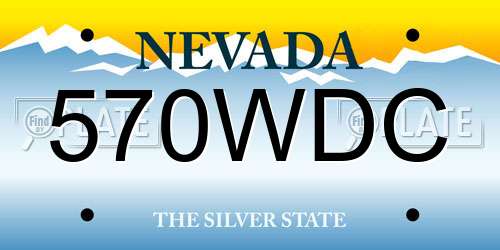 570WDC Nevada License Plate