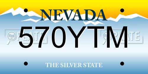 570YTM Nevada License Plate