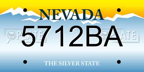 5712BA Nevada License Plate