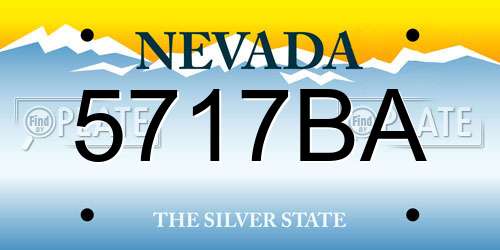 5717BA Nevada License Plate