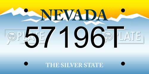 57196T Nevada License Plate