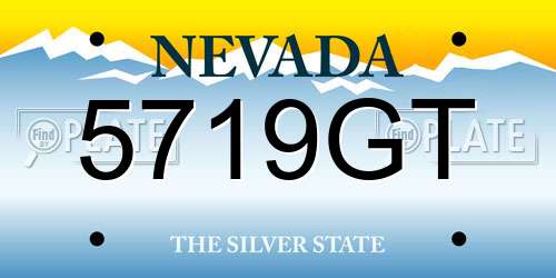 5719GT Nevada License Plate