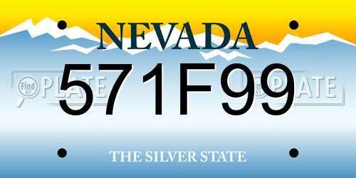 571F99 Nevada License Plate