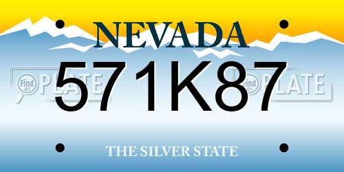 571K87 Nevada License Plate