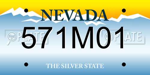 571M01 Nevada License Plate
