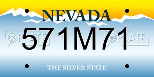 571M71 Nevada License Plate
