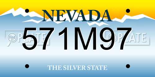 571M97 Nevada License Plate