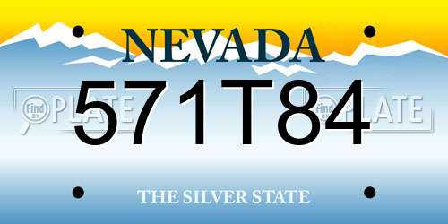 571T84 Nevada License Plate