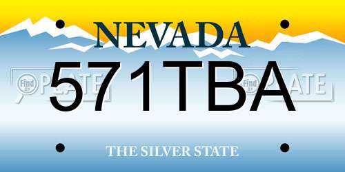 571TBA Nevada License Plate