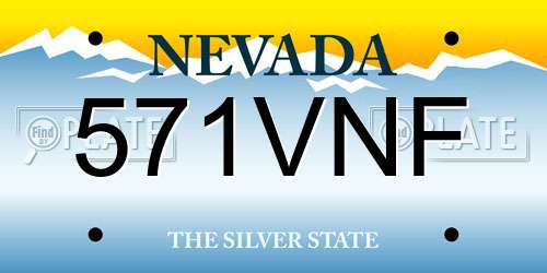571VNF Nevada License Plate