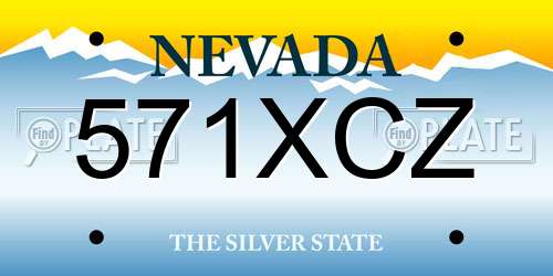 571XCZ Nevada License Plate