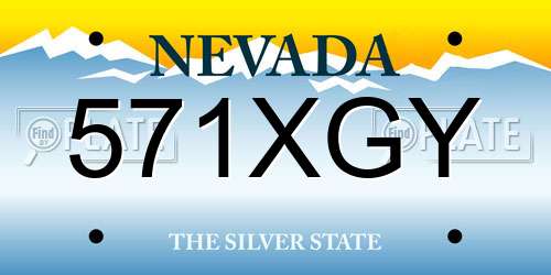 571XGY Nevada License Plate