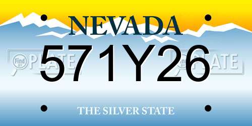 571Y26 Nevada License Plate