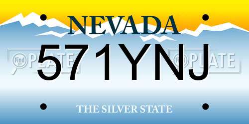 571YNJ Nevada License Plate