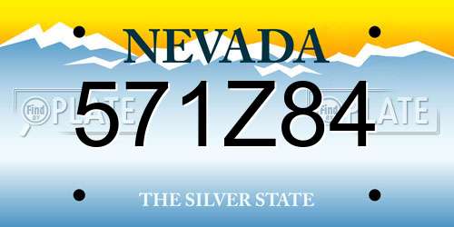 571Z84 Nevada License Plate