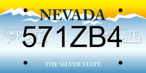 571ZB4 Nevada License Plate