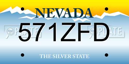571ZFD Nevada License Plate