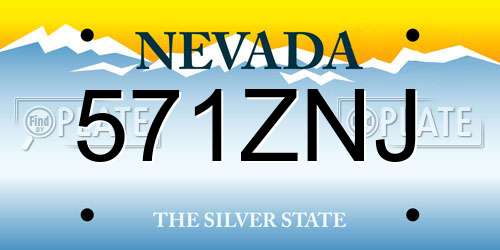 571ZNJ Nevada License Plate
