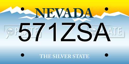 571ZSA Nevada License Plate