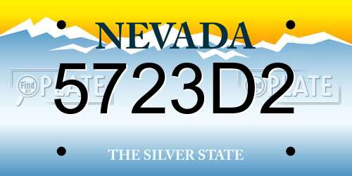 5723D2 Nevada License Plate