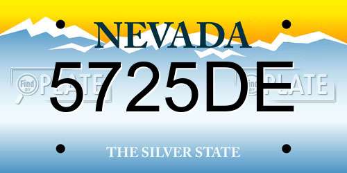 5725DE Nevada License Plate