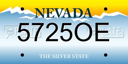 5725OE Nevada License Plate