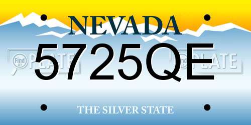 5725QE Nevada License Plate