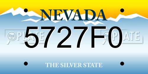 5727F0 Nevada License Plate