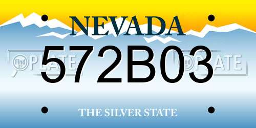 572B03 Nevada License Plate