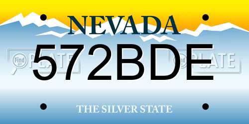 572BDE Nevada License Plate