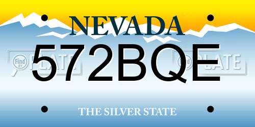 572BQE Nevada License Plate
