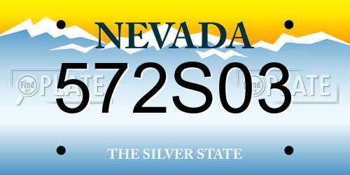 572S03 Nevada License Plate