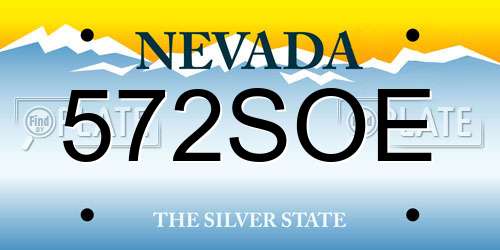 572SOE Nevada License Plate