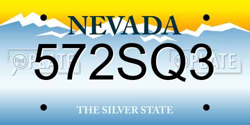 572SQ3 Nevada License Plate
