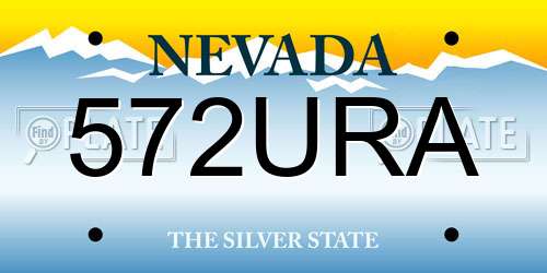 572URA Nevada License Plate