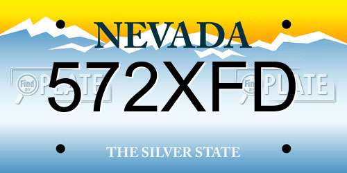 572XFD Nevada License Plate