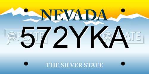 572YKA Nevada License Plate