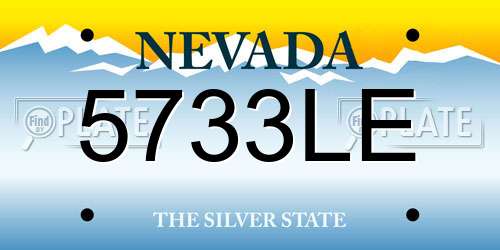 5733LE Nevada License Plate
